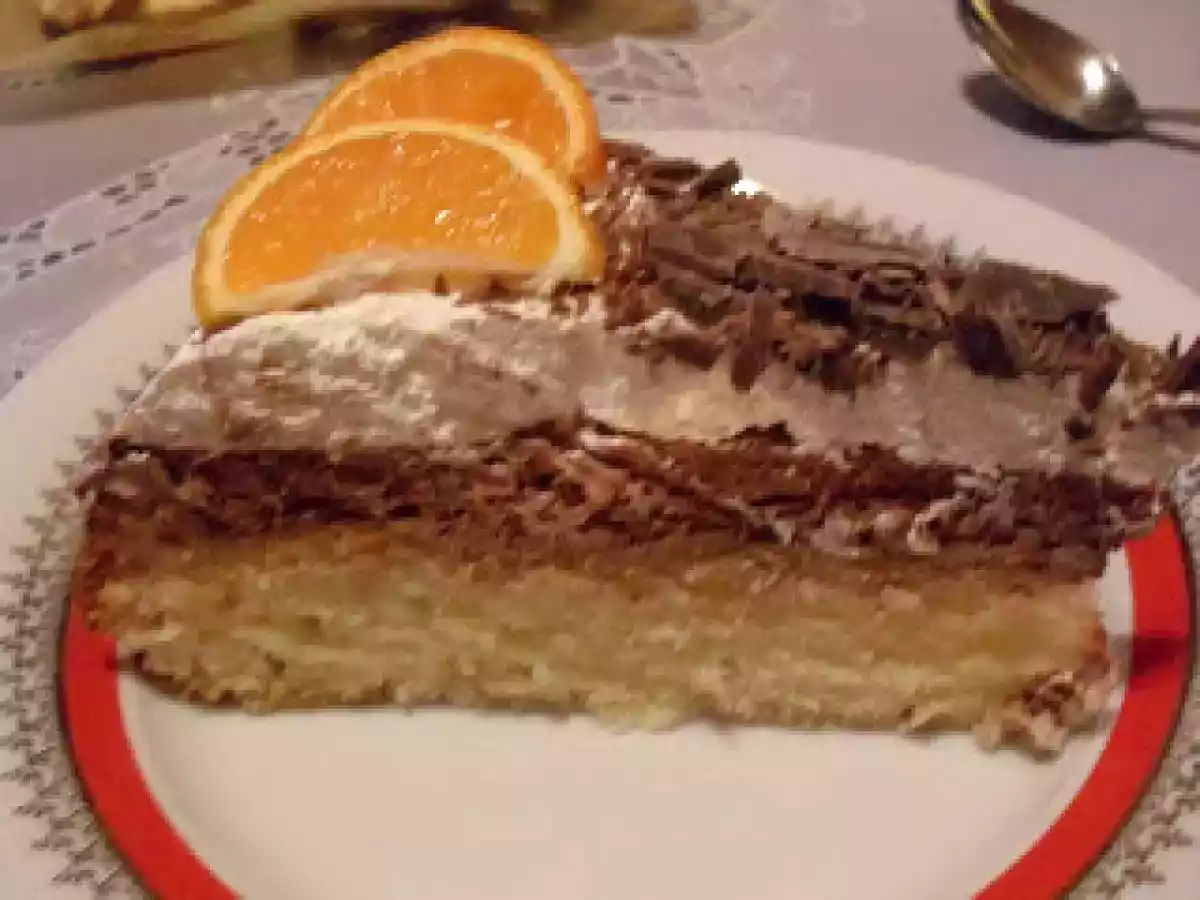 Tort cu crema de ciocolata si mandarine