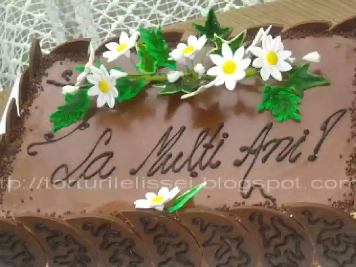 Tort cu mousse de ciocolata si mousse de piersici - poza 7