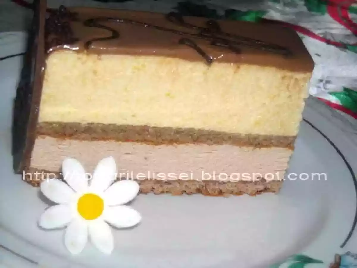 Tort cu mousse de ciocolata si mousse de piersici - poza 9