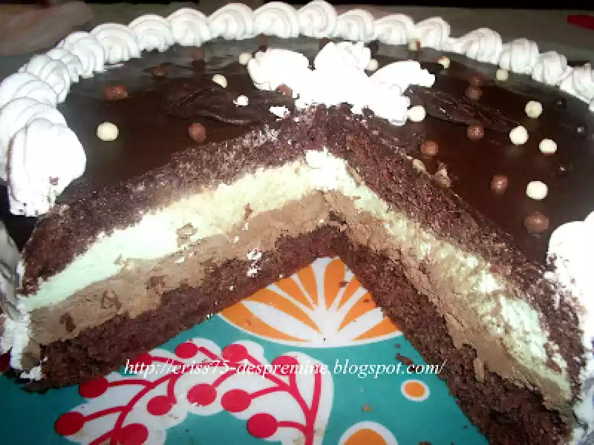 Tort cu mousse de menta si mousse de ciocolata - poza 10