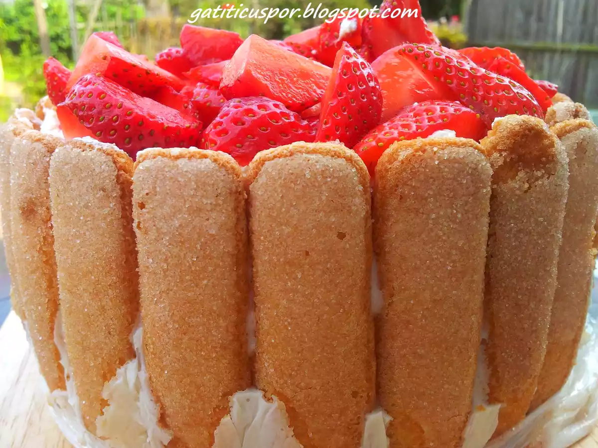 Tort Cu Piscoturi Iaurt Si Capsune - poza 3