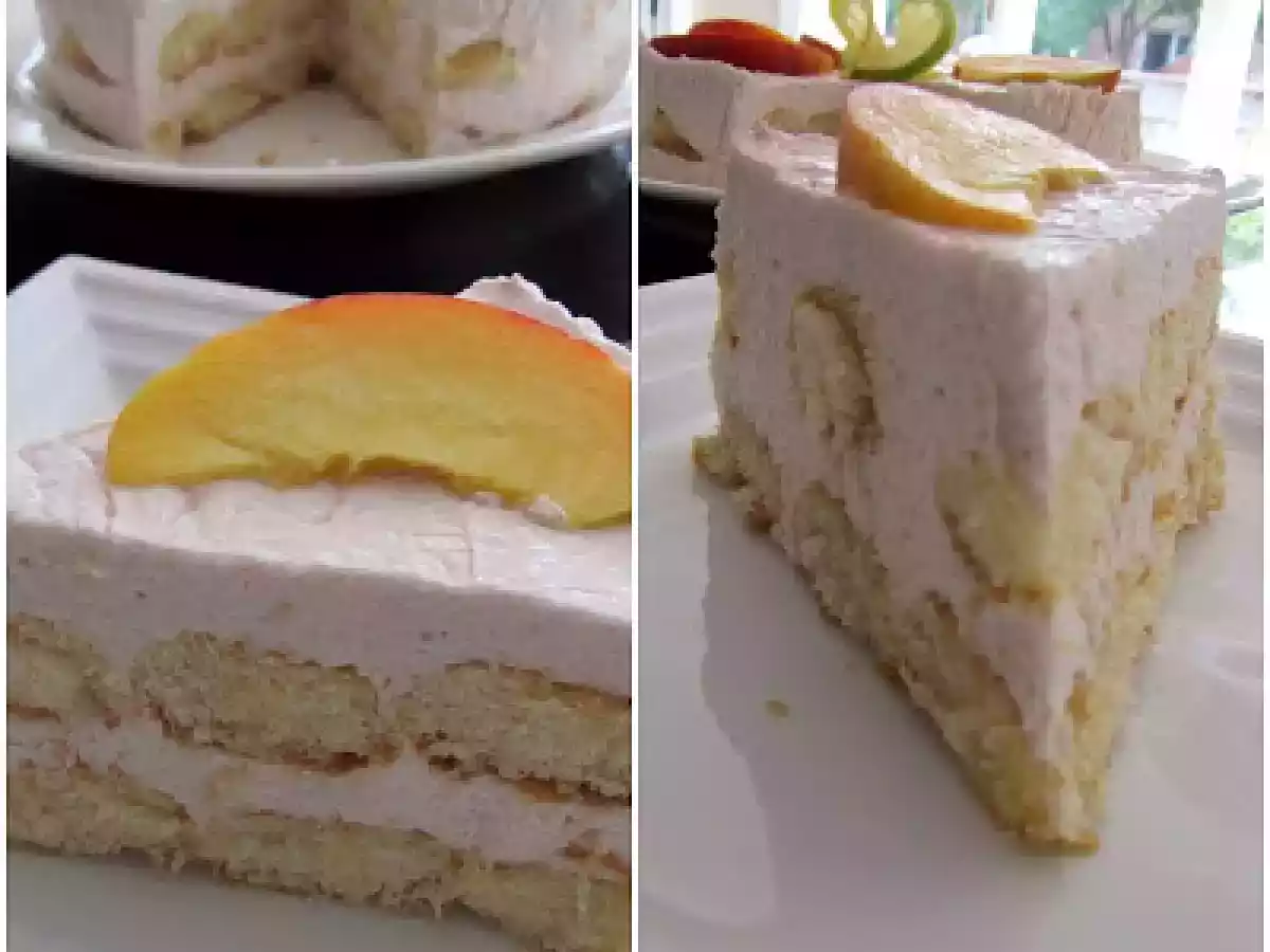 TORT CU PISCOTURI SI CREMA DE IAURT