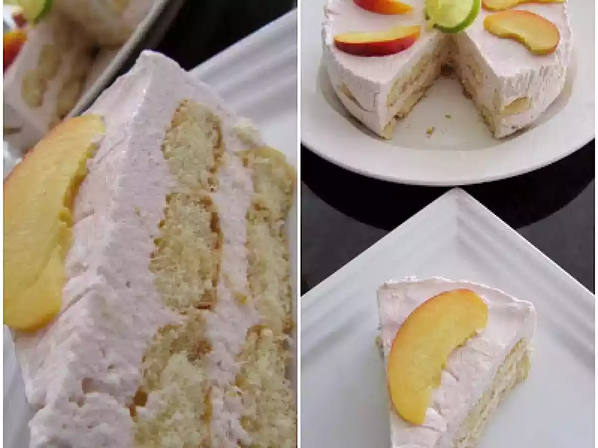 TORT CU PISCOTURI SI CREMA DE IAURT - poza 2