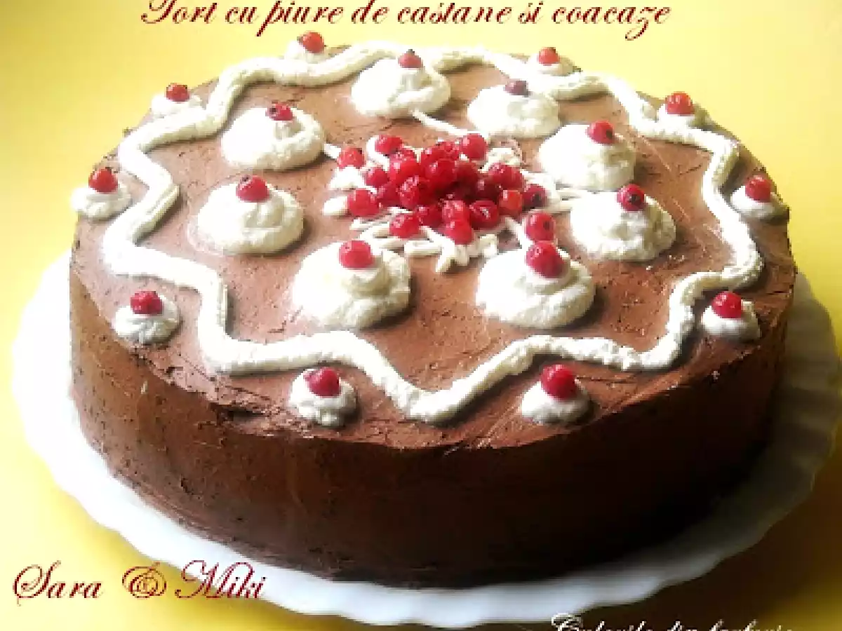 Tort cu piure de castane si coacaze rosii - poza 3