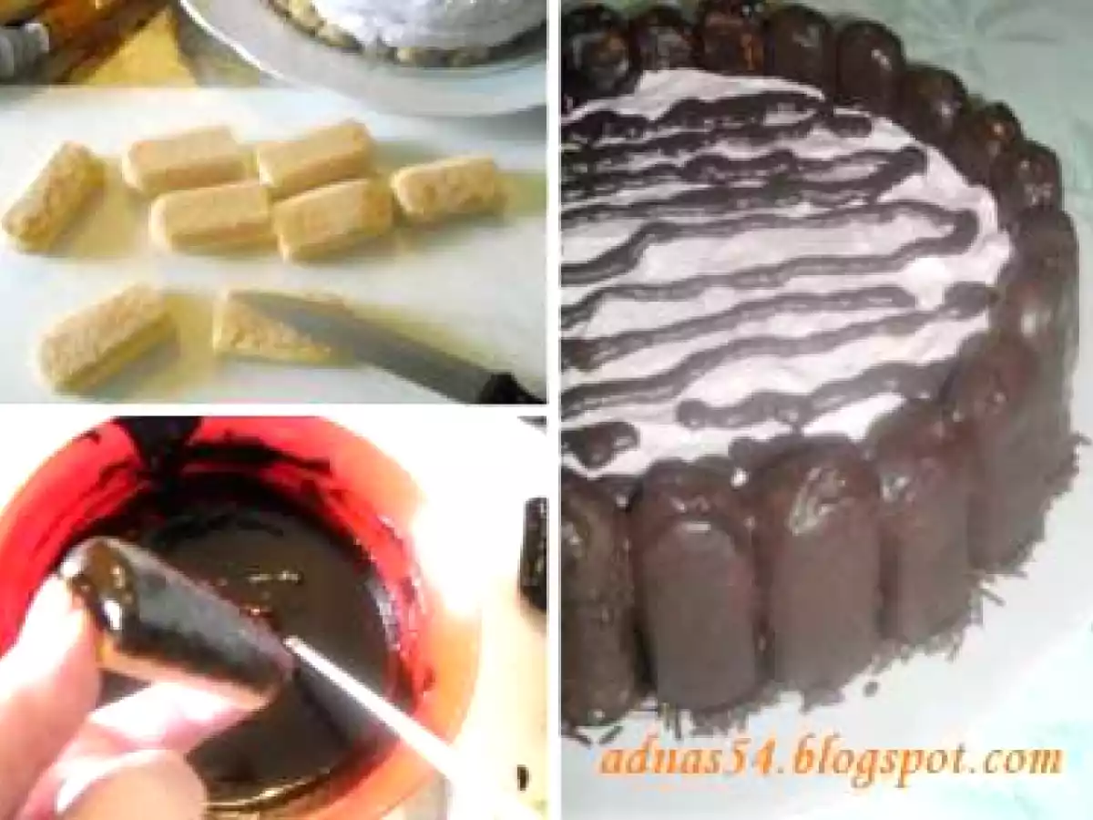 Tort de piscoturi cu crema de coacaze - poza 2