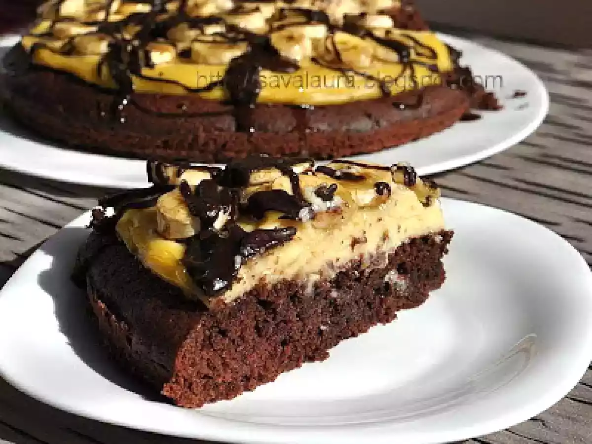 Tort de post cu budinca de vanilie si fructe - poza 12