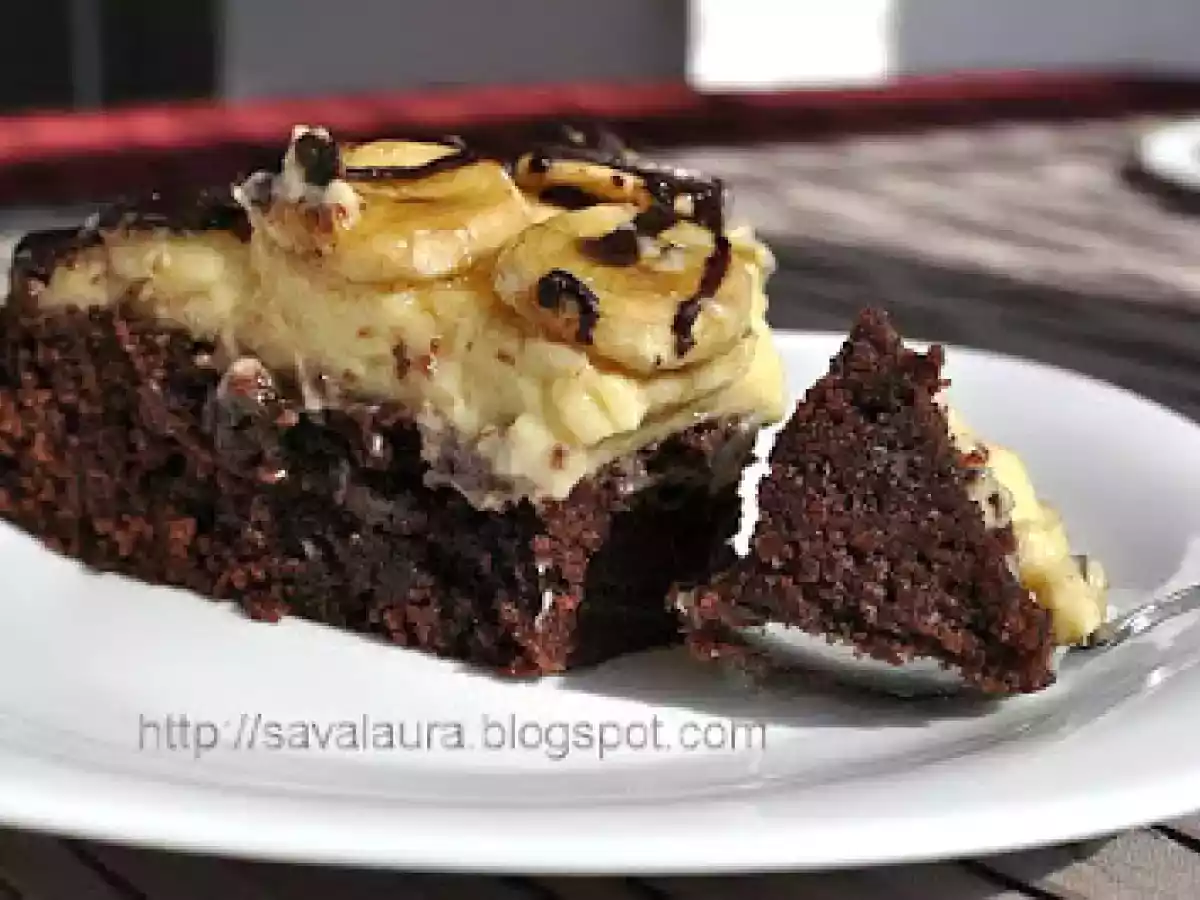 Tort de post cu budinca de vanilie si fructe - poza 13