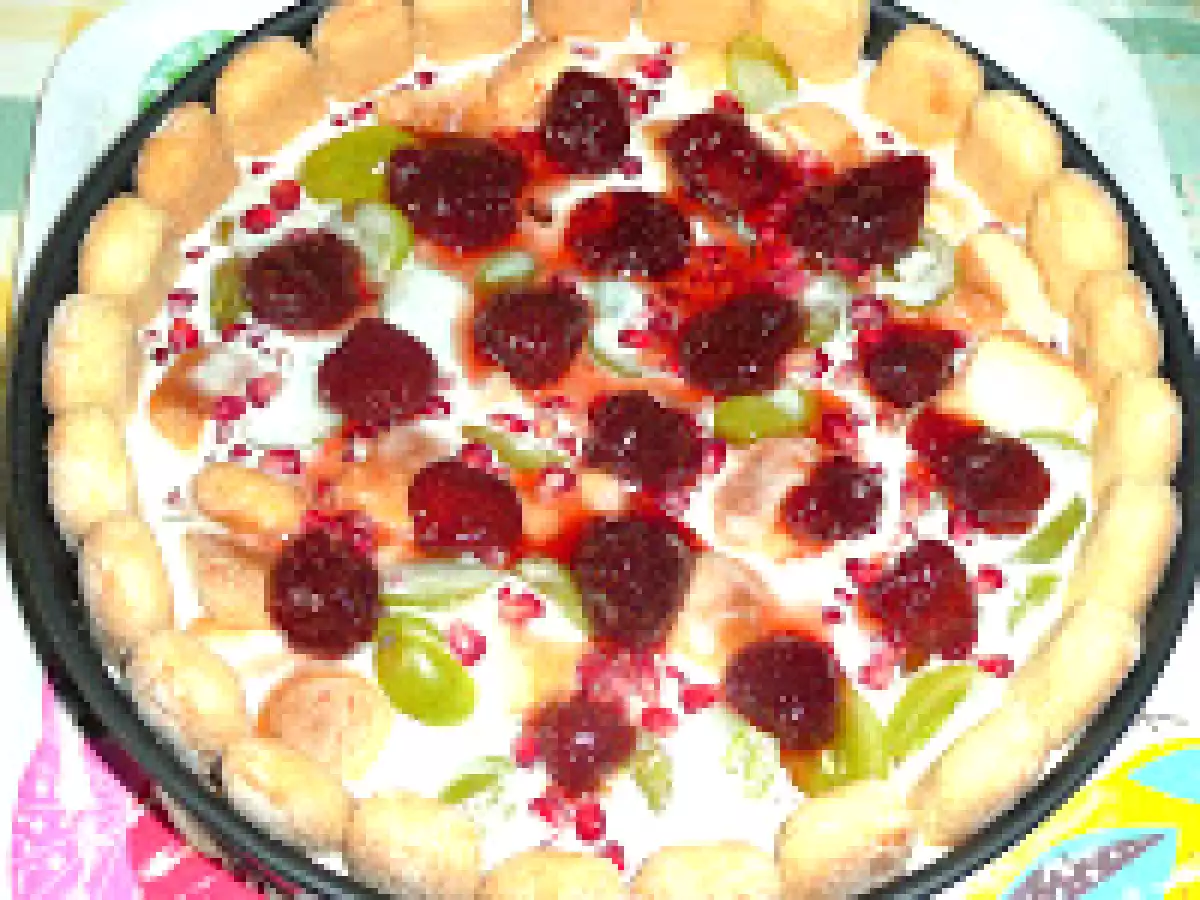 Tort panacotta cu struguri, rodie si capsuni - poza 4