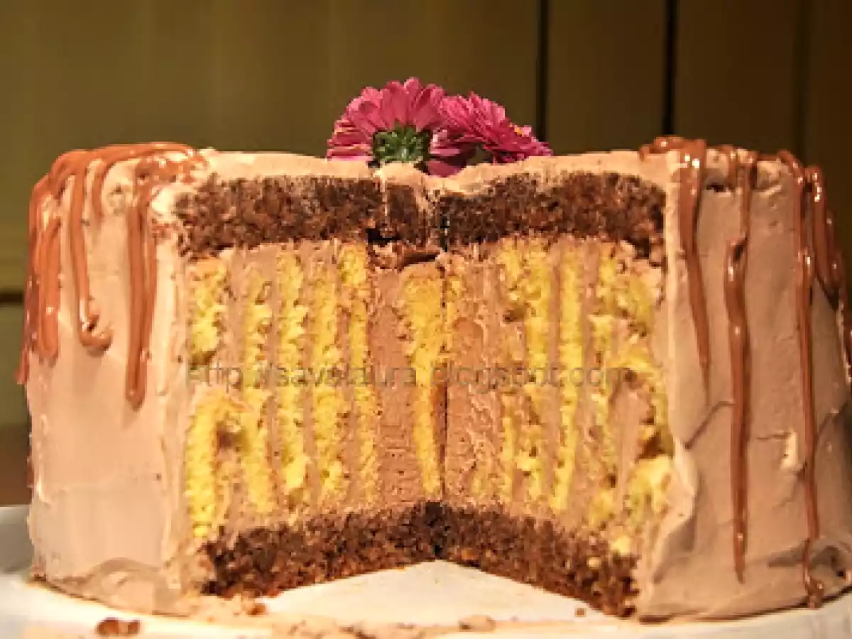 Tort-spirala de ciocolata cu crema ganas