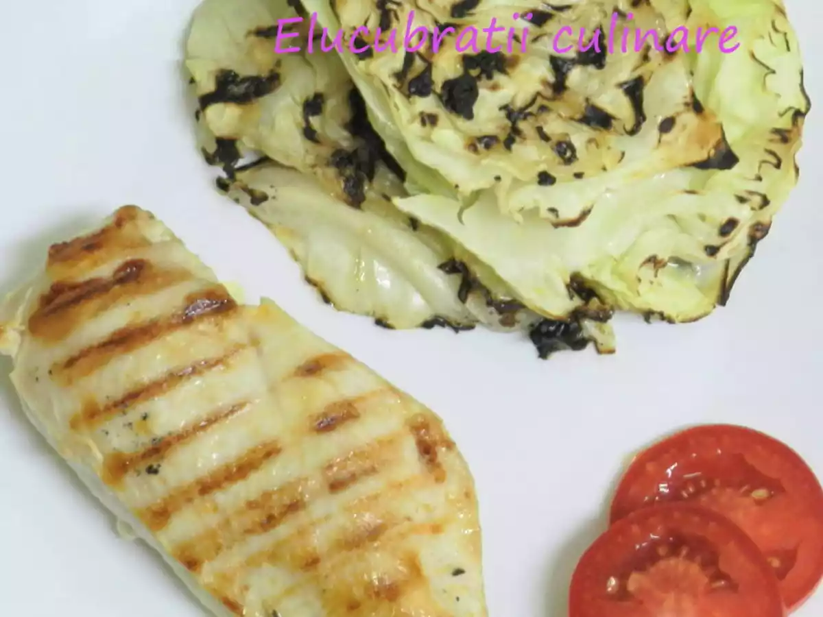 Varză la grătar cu piept de pui - poza 2