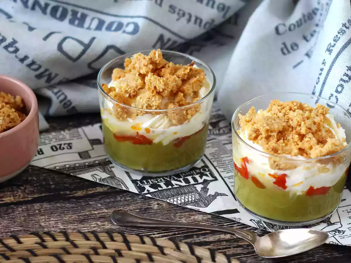 Verrine vegetariene: crema de mazare, crumble de parmezan si crema de mascarpone - poza 7