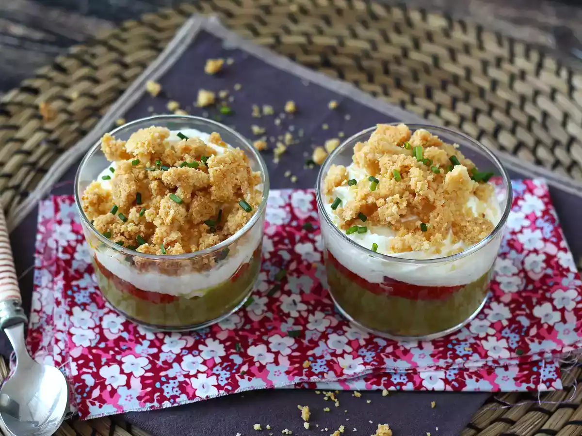Verrine vegetariene: crema de mazare, crumble de parmezan si crema de mascarpone - poza 9