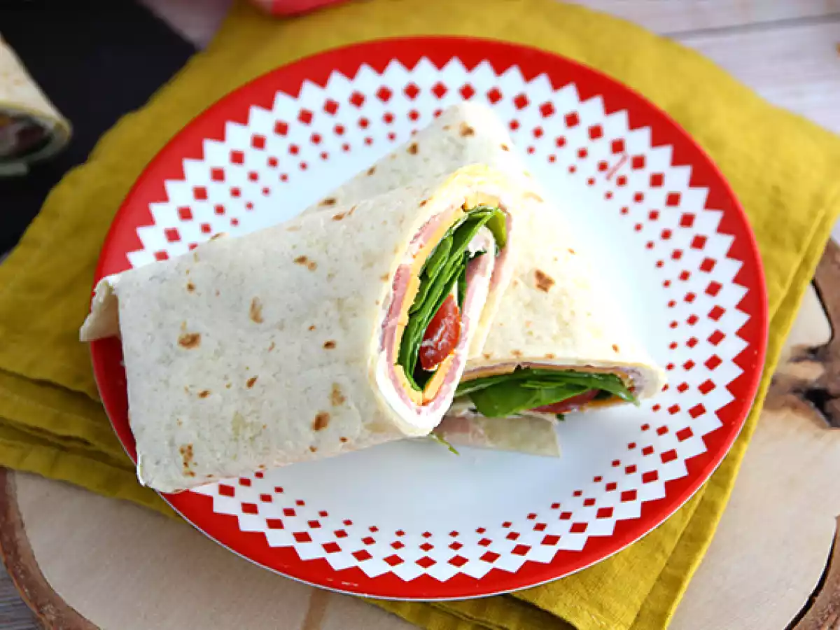 Wrap cu sunca, cheddar si spanac - poza 2