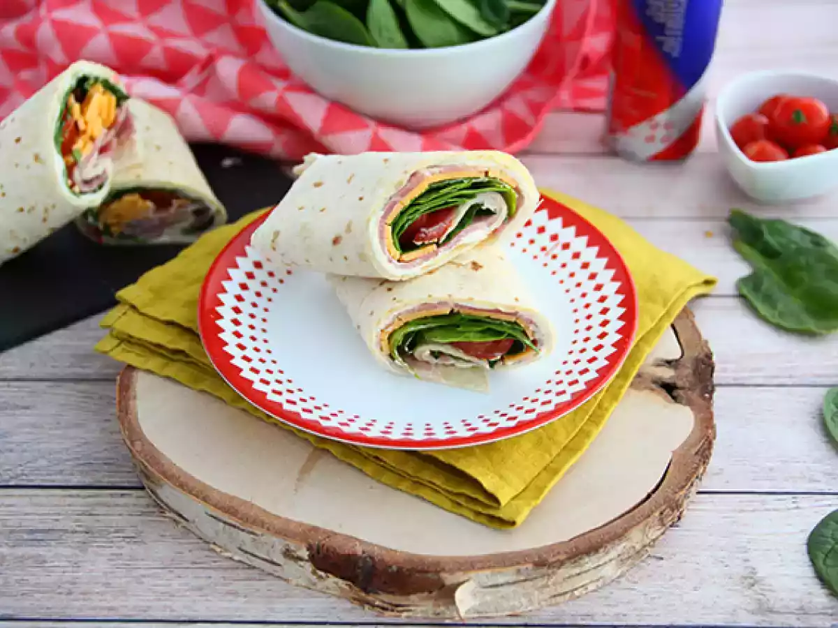 Wrap cu sunca, cheddar si spanac - poza 4