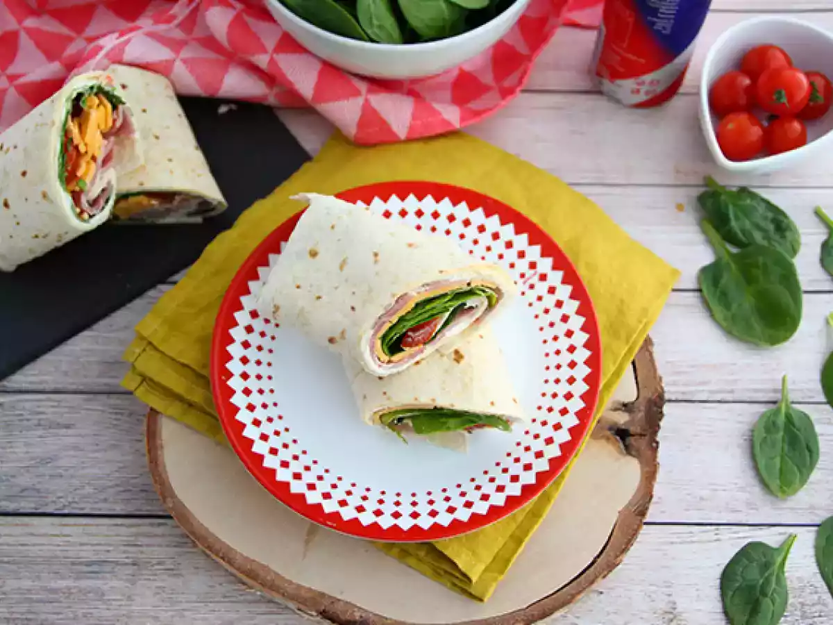 Wrap cu sunca, cheddar si spanac - poza 5